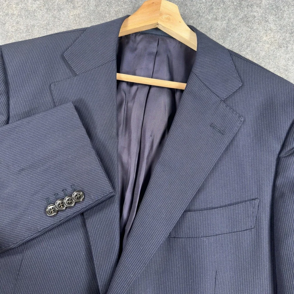 Suitsupply Lazio Suit Jacket Mens 44R Blue Pinstripe Wool Slim VBC Two Button